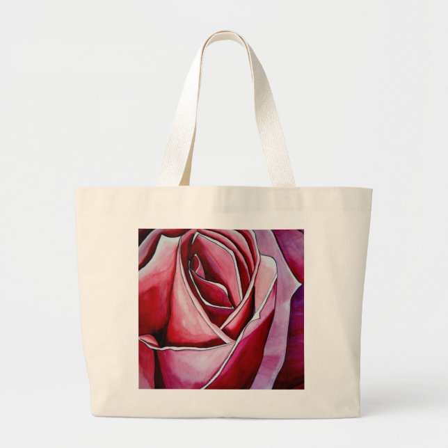 Pink Macro abstract original rose art Large Tote Bag (Front)