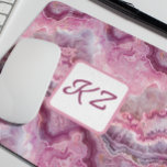 Pink Macro Agate Stone look Monogram Mouse Pad<br><div class="desc">This design may be personalized by choosing the Edit Design option. You may also transfer onto other items. Contact me at colorflowcreations@gmail.com or use the chat option at the top of the page if you wish to have this design on another product or need assistance with this design. See more...</div>