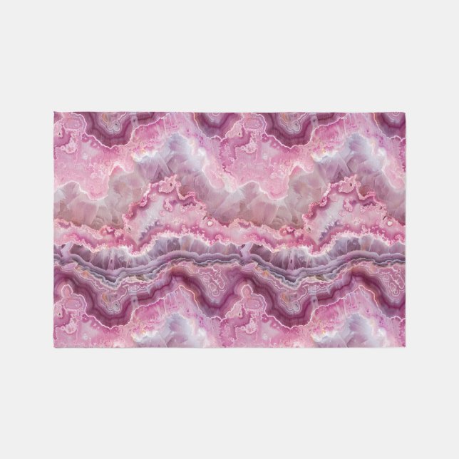 Pink Macro Agate Stone look Rug (Front)