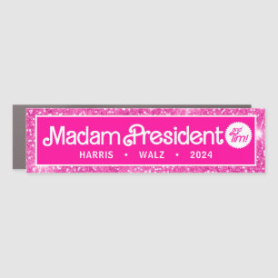 Pink Madam President Kamala Car Bumper MAGNETS