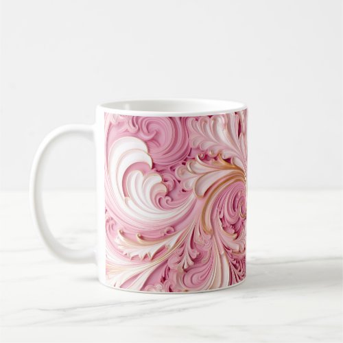 Pink Madame Pompadour Pattern Icecream  Coffee Mug