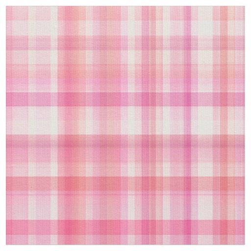 Pink Madras Plaid Stripes Print Pattern Fabric