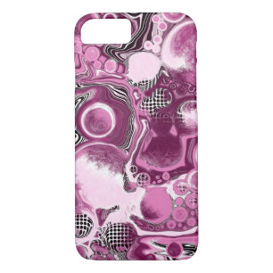 Pink, Magenta and Black Fluid Art Pour Painting iPhone 8/7 Case
