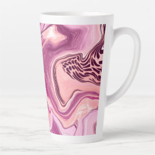 Pink, Magenta and Black Fluid Art Pour Painting  Latte Mug
