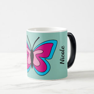 Pink Magenta Blue Butterfly Add Text Color Morph Mug