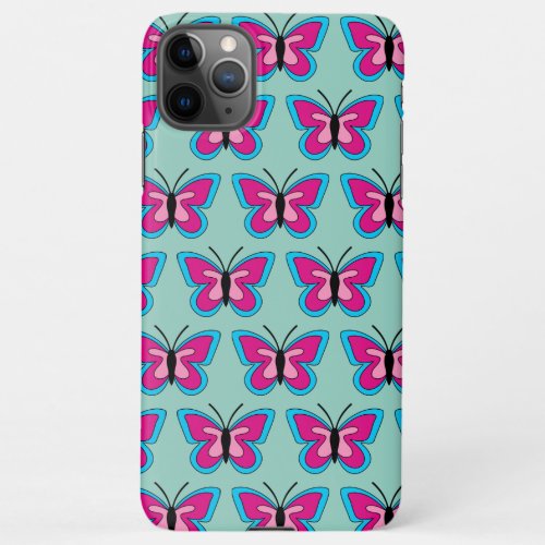 Pink Magenta Blue Butterfly iPhone 11Pro Max Case