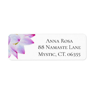 *~* Pink Magenta Blue Watercolor Lotus Label
