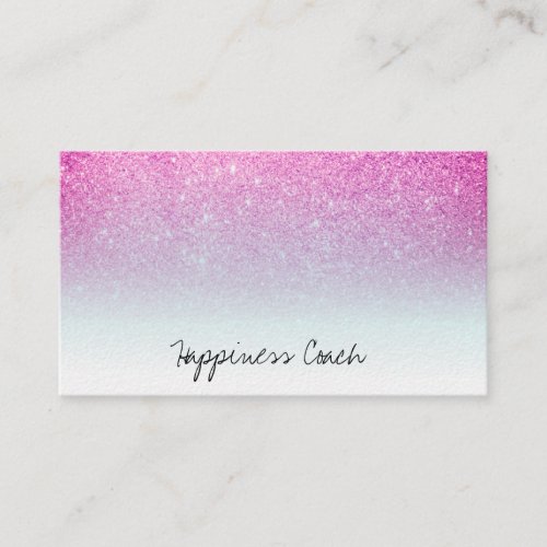  Pink Magenta Blue White Ombre Gradient Glitter Business Card