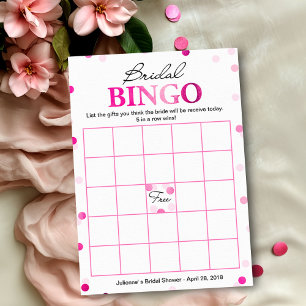 Pink Magenta Confetti Bridal Shower Bingo Game Car Invitation
