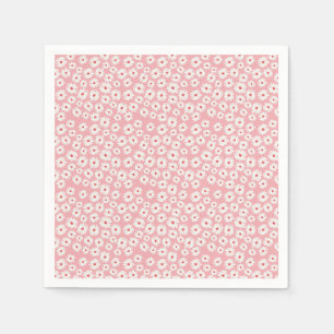 Pink magenta daisy flower pattern napkins