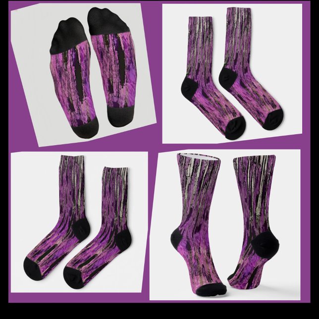 Pink Magenta Funky Camouflage Abstract Socks (Creator Uploaded)