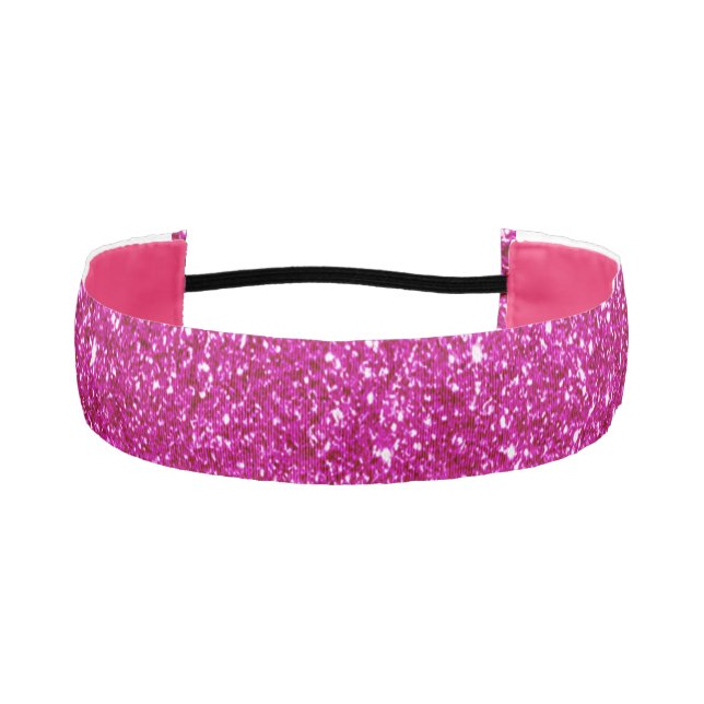 Pink Magenta Glitter Athletic Headband (Front)
