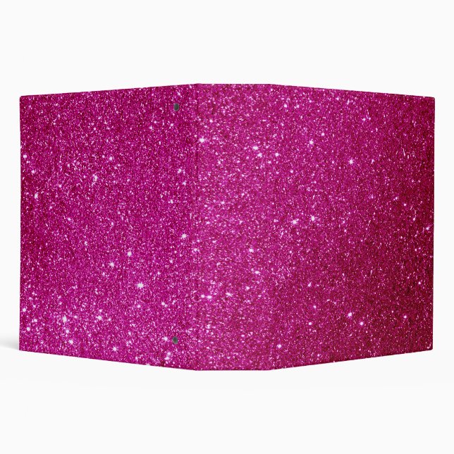 Pink Magenta Glitter Customized 3 Ring Binder (Background)