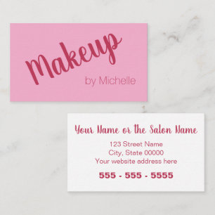 Pink Magenta Makeup Artist Business Card