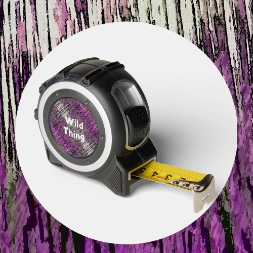 Pink Magenta Purple and White Wild Stripe Abstract Tape Measure