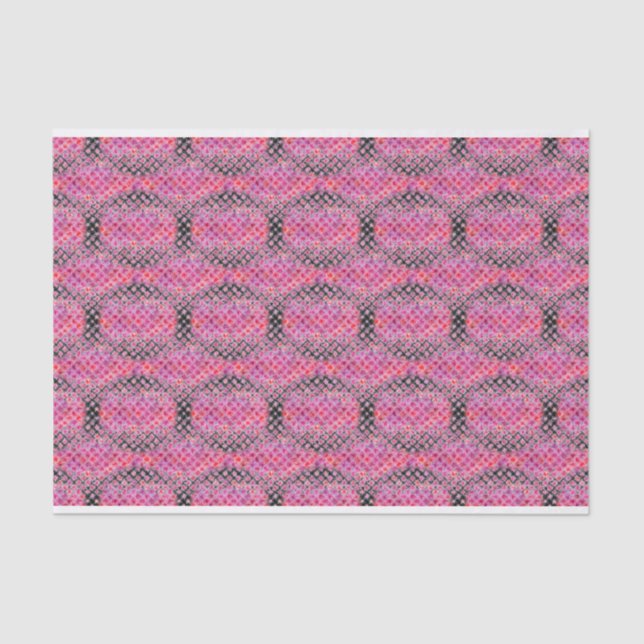 Pink Magenta Splash Bricks Pattern Tissue Paper (Front)