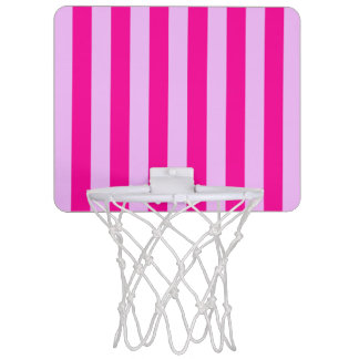 Pink & Magenta Stripe Pattern Mini Basketball Hoop