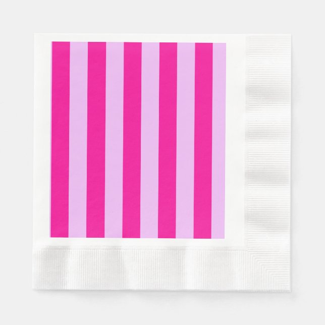 Pink & Magenta Stripe Pattern Napkins (Front)