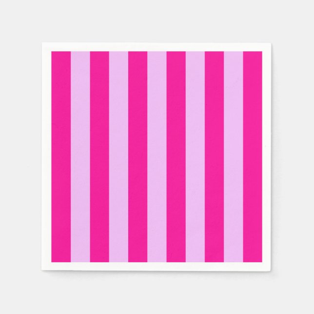Pink & Magenta Stripe Pattern Napkins (Front)
