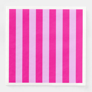 Pink & Magenta Stripe Pattern Paper Dinner Napkins
