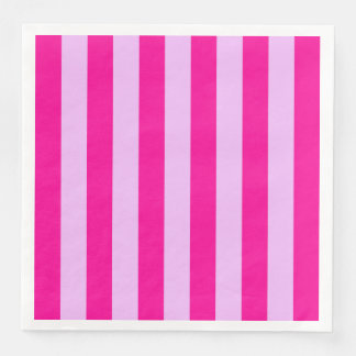 Pink & Magenta Stripe Pattern Paper Dinner Napkins