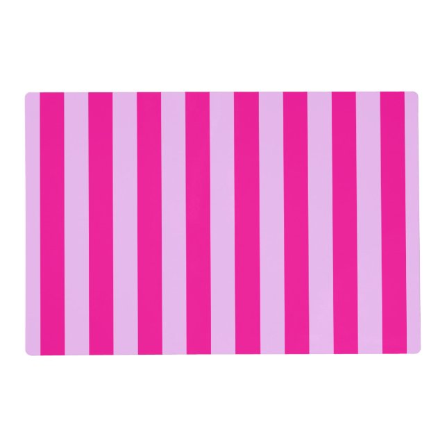 Pink & Magenta Stripe Pattern Placemat (Front)