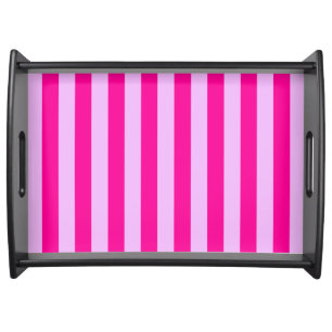 Pink & Magenta Stripe Pattern Serving Tray