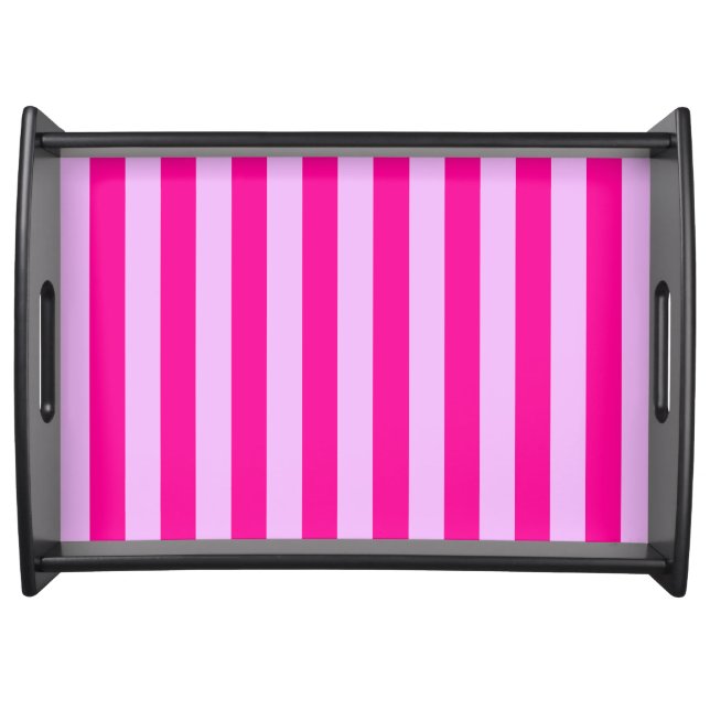 Pink & Magenta Stripe Pattern Serving Tray (Front)