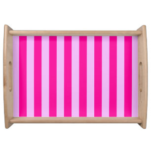 Pink & Magenta Stripe Pattern Serving Tray