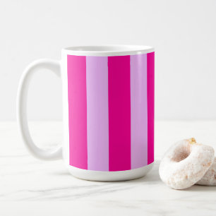 Pink & Magenta Vertical Stripe Pattern Coffee Mug