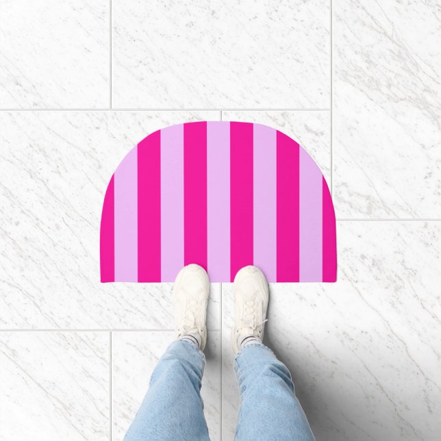 Pink & Magenta Vertical Stripe Pattern Doormat (Indoor)