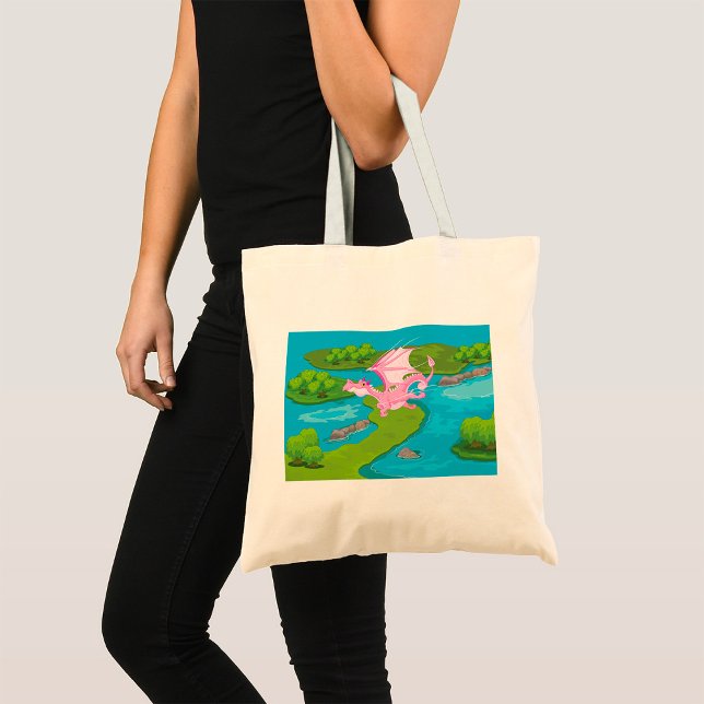 Pink Magic Dragon Fantasy Tote Bag (Creator Uploaded)