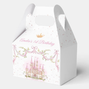 Pink Magic Princess Castle Birthday Favor Boxes