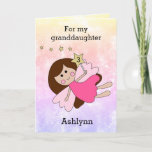 Pink Magical Fairy 3rd Birthday Card<br><div class="desc">A personalized fairy 3rd birthday card for daughter, granddaughter, niece, etc. The front features a brunette fairy holding a gold wand against a pretty watercolor background. The fairy wand can be personalized with the age you need and the birthday girl's name can be added underneath the fairy. The inside message...</div>