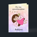 Pink Magical Fairy 3rd Birthday Card<br><div class="desc">A personalized fairy 3rd birthday card for daughter, granddaughter, niece, etc. The front features a brunette fairy holding a gold wand against a pretty watercolor background. The fairy wand can be personalized with the age you need and the birthday girl's name can be added underneath the fairy. The inside message...</div>
