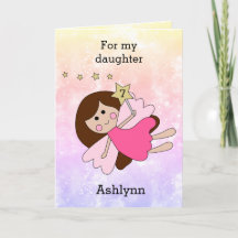 Pink Magical Fairy 7th Birthday Card