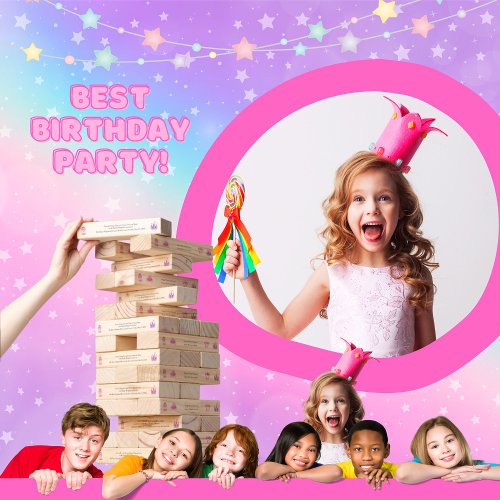 Pink Magical Fairytale Castle Princess Party Topple Tower