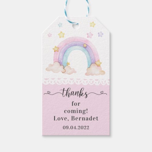 Pink Magical Rainbow Birthday Gift Tags