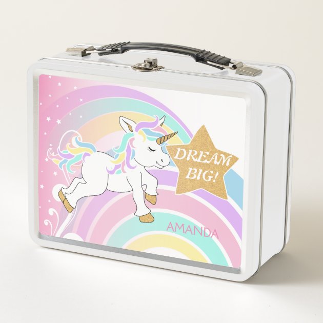 rainbow unicorn lunch box