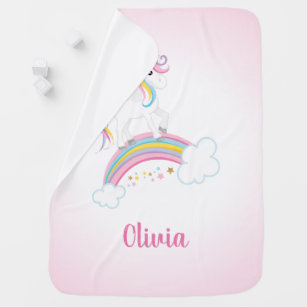 personalized rainbow baby blanket