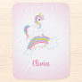 Pink Magical Rainbow Unicorn Personalized Baby Stroller Blanket