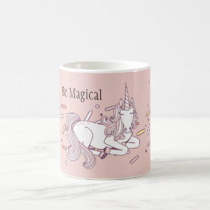 Pink Magical Unicorn Confetti Coffee Mug