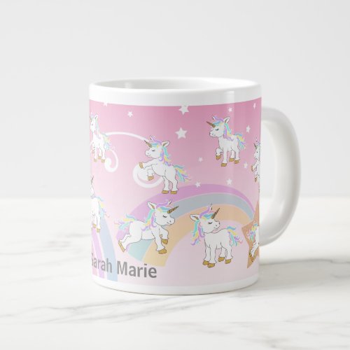 Pink Magical  Unicorn Giant Coffee Mug
