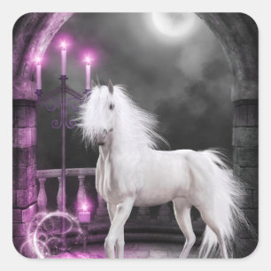 Pink Magical Unicorn Square Sticker