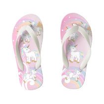Pink Magical Unicorns Kid's Flip Flops Pink Magical Unicorns Kid's Flip Flops