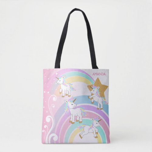 Pink Magical Unicorns Tote Bag