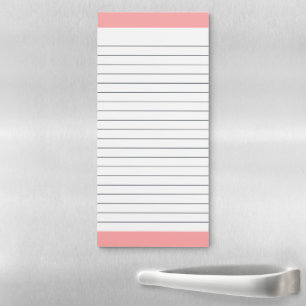 Pink Magnetic Notepad With Clean Lined Paper