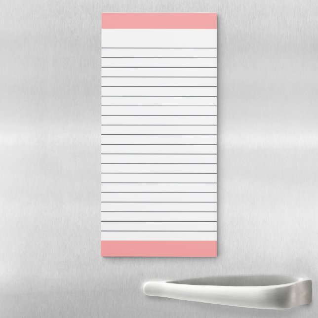 Pink Magnetic Notepad With Clean Lined Paper (In Situ)