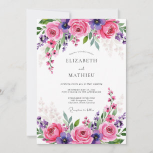 Pink Magnificent Spring Wedding Invitation