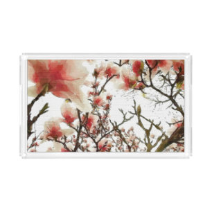 Pink Magnolia Acrylic Tray